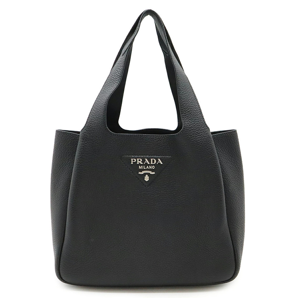 Prada handbag tote bag Vitello Daino soft leather NERO black